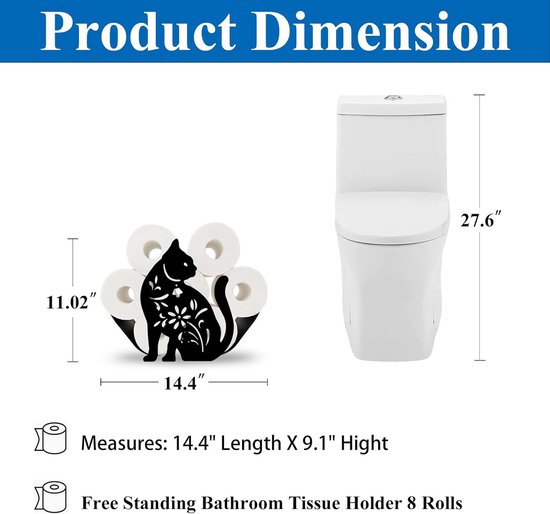 Grappige honden-shaped toiletrolhouder - zwart metalen freestanding 8