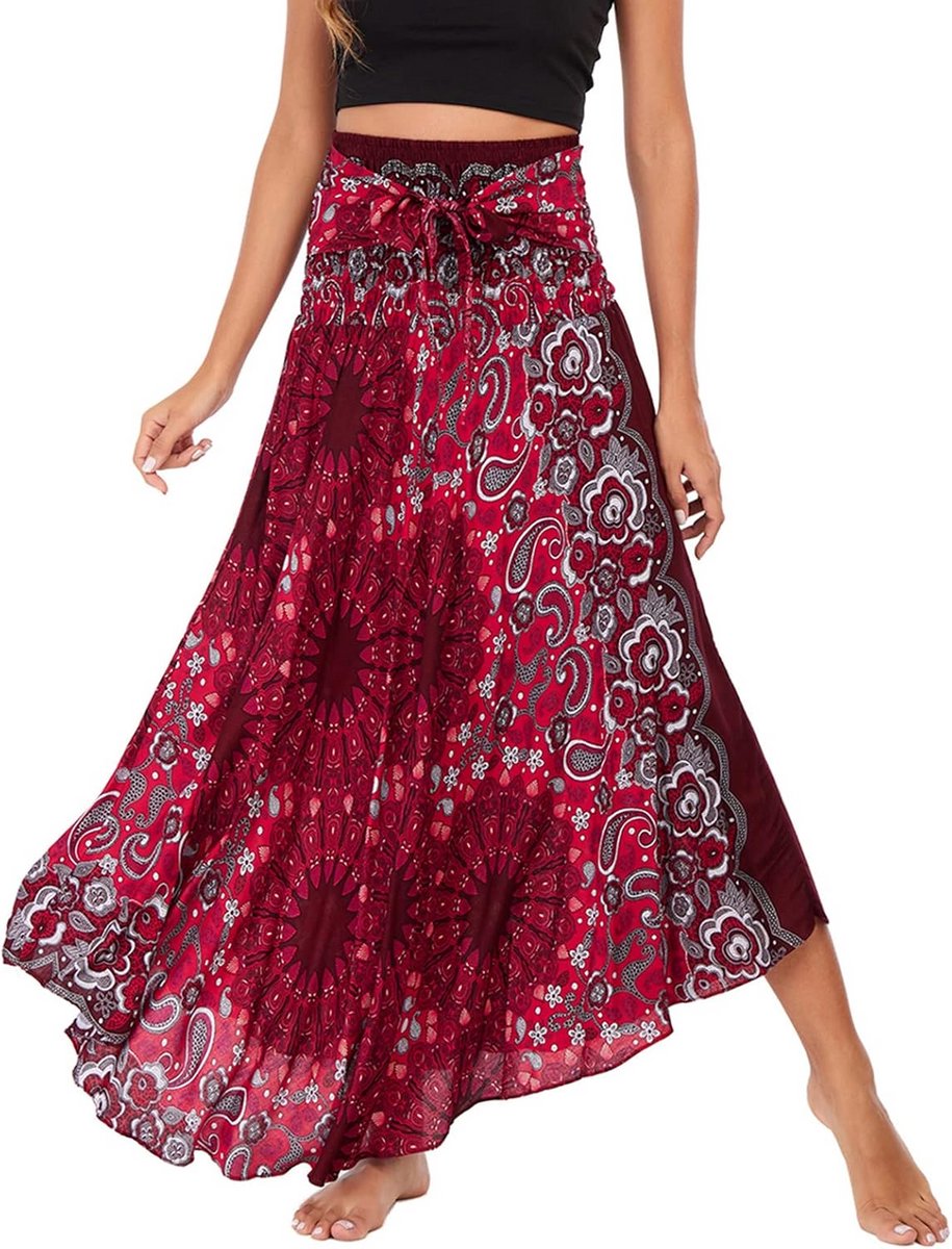 2-in-1 chiffon rok met elastische tailleband