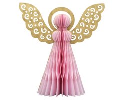 Engel papier - Paper angel with golden die-cut wings - 10 cm - maat XS