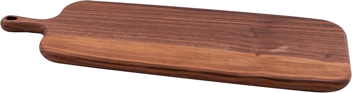 Serveerplank met walnoot handgreep 37x16,5cm voor snacks en kaas