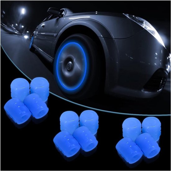 Lot De 2 Bouchons De Valve Fluorescents – Lumières LED Pneu Voiture Moto Vélo