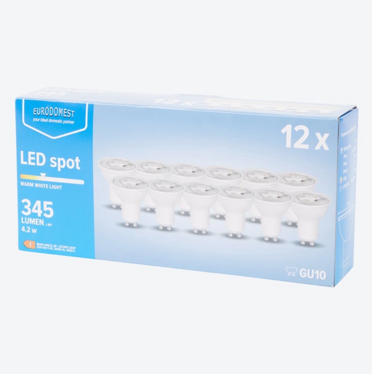 LED spots | 12 STUKS | LED verlichting | Plafond spotjes | Warm wit | Voor inbouw en opbouw niet dimbaar