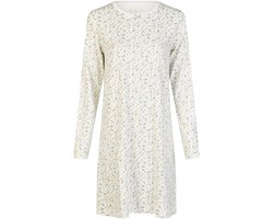 By Louise Dames Nachthemd Interlock Lange Mouw Wit Gebloemd - Taille XXL