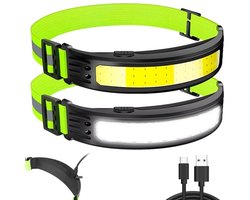 Oplaadbare LED Hoofdlamp – Waterdicht – Met Bewegingssensor – COB Hoofdlamp – USB Herlaadbaar – Krachtige Outdoor Hoofdlamp – Handenvrije Lamp – Geschikt voor Camping en Hiking