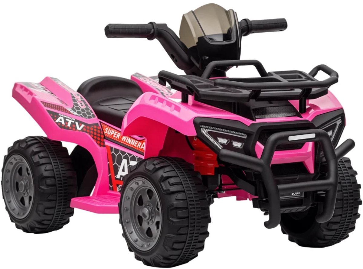 Elektrische Kinderquad - Voertuig met 4 Wielen - 6V - tot 2 km/u - Kinderen 1,5-3 jaar - Vooruitfunctie & Muziek - Kindervoertuig - Accuvoertuigen - Roze