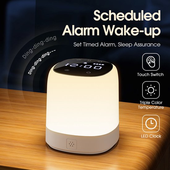Nachtlampje voor op de klok, slaapkamer, multifunctioneel, afstandsbediening, oogvriendelijk voor borstvoeding, slaap, oplaadbaar nachtlampje, bedlamp — afbeelding 3