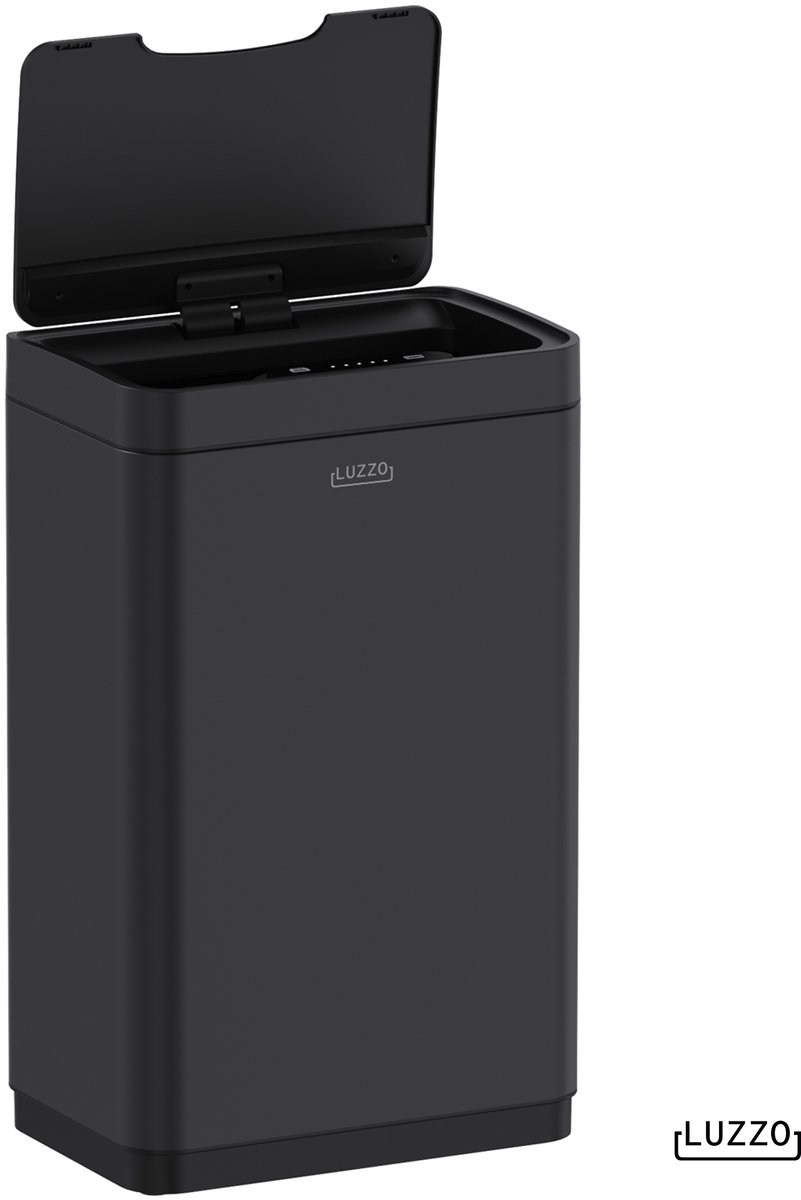 Luzzo® Iowa V2 Sensorprullenbak 50 Liter - Afvalbak mat Zwart