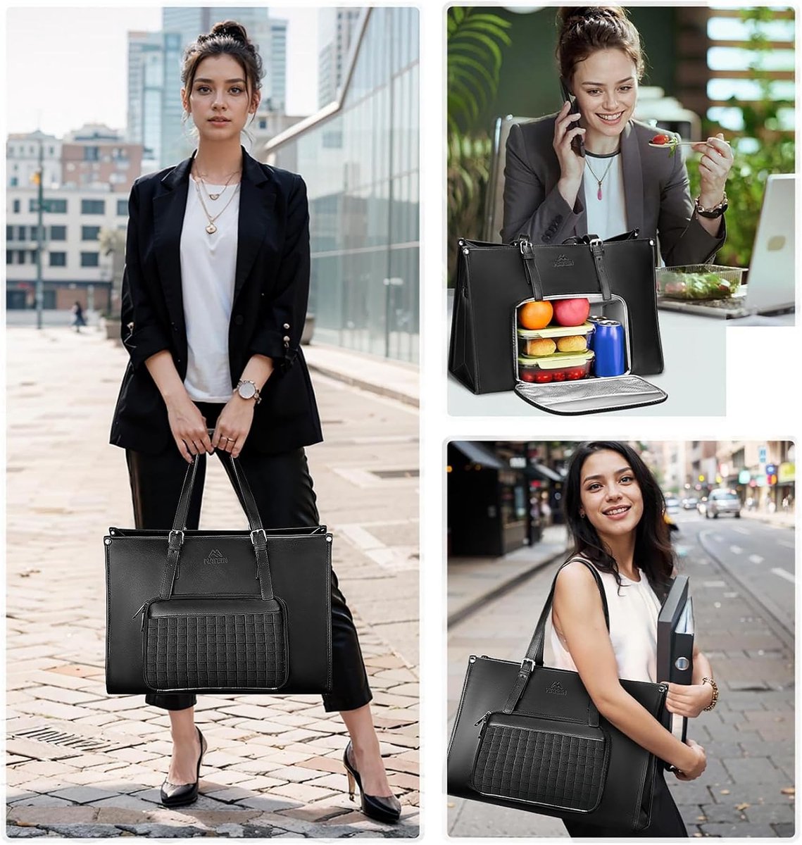 Laptoptassen voor vrouwen, 15,6 inch werktassen voor vrouwen met