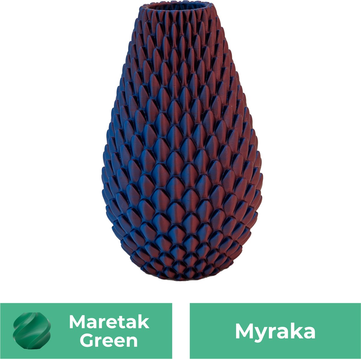 Lovora Myraka design vaas – Decoratieve vaas - Maretak Groen - 3d geprinte vaas – geschikt voor droogbloemen - 30CM