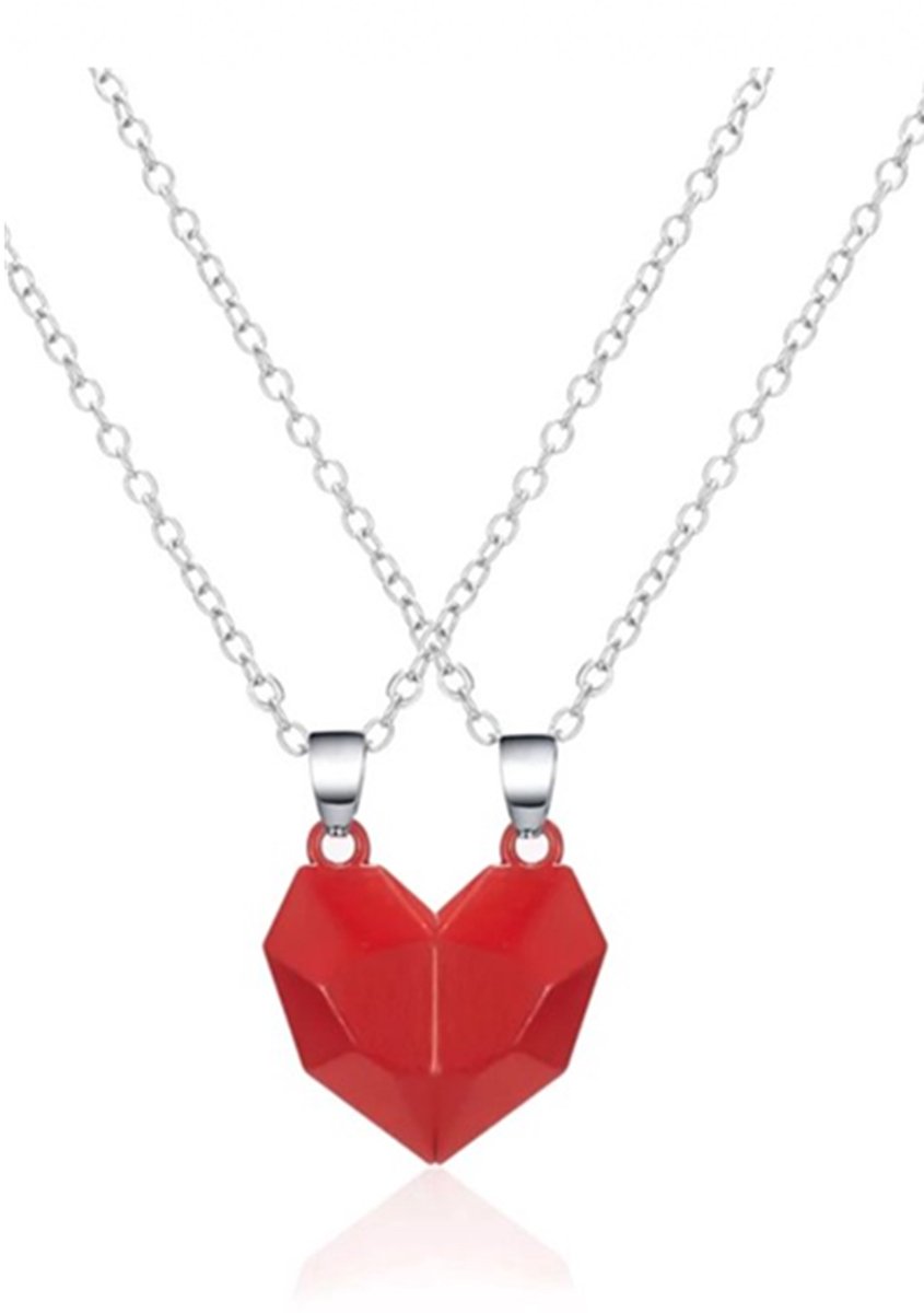 Magnetische Hart Kettingen - Set van 2 - Liefde & Vriendschapsketting - Cadeau - EmmyRovi