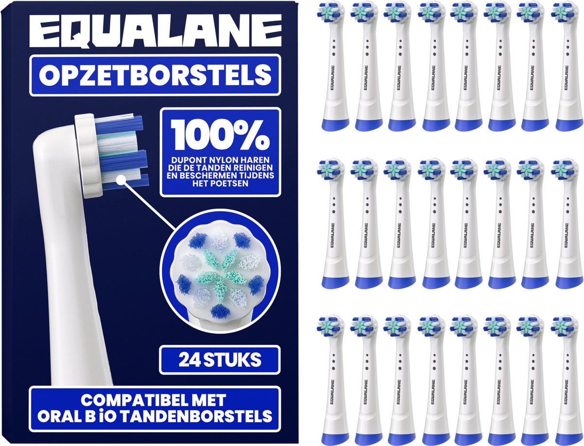 Opzetborstels geschikt voor Oral-B iO - Universele Opzetborstels - Zachte Borstelharen - Wit - 24 Stuks