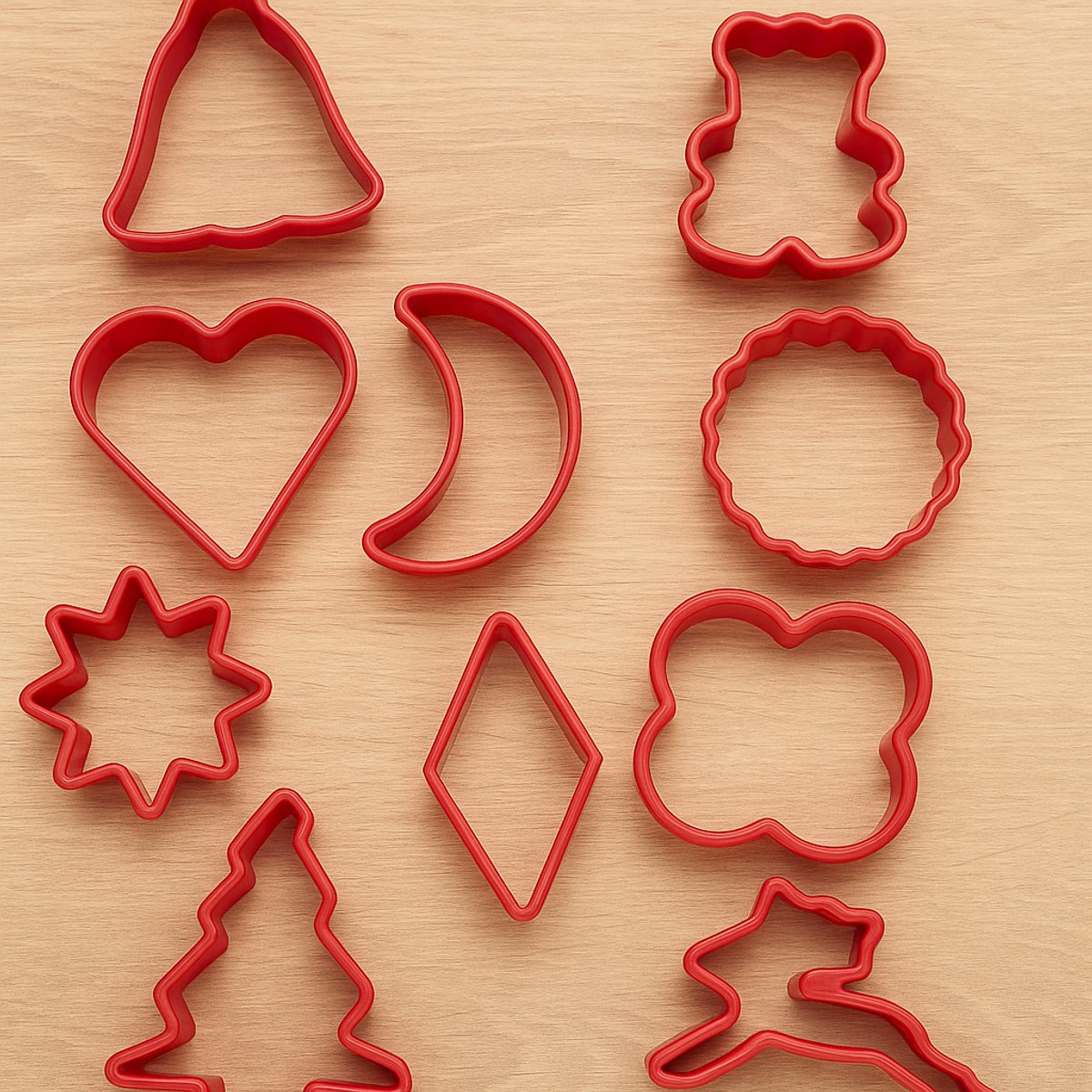 3BMT® Koekjes Vormen - Uitsteekvormpjes voor Kerst - 10 Koekjes Uitstekers