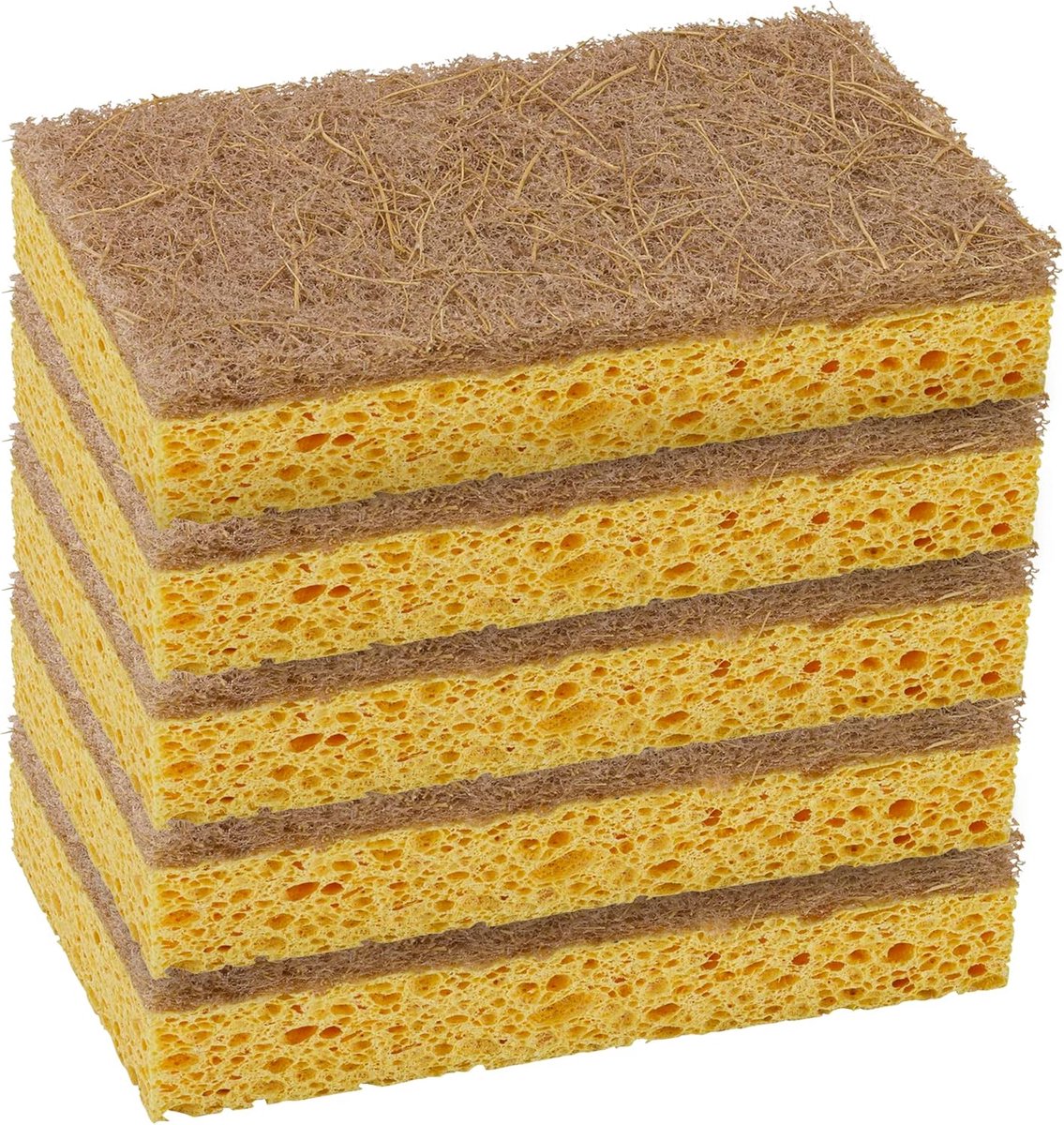 Duurzame dubbelzijdige afwasborstel - keuken schuurspons en schoonmaakspons - verwijdert effectief vlekken - milieuvriendelijke spons - set van 5, afmeting: 11x7x2 cm