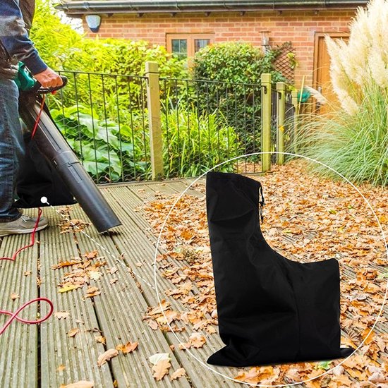 2-delige - Universele stofzak voor bladblazers - Stofzak voor bladblazers - Trekkoordzak voor bladblazers - Vervangende zak voor tuinstofzuigers - Bladzak voor terras - Met rits - Herbruikbaar - Zwart - 60 x 44 cm van Merkloos	 — afbeelding 3