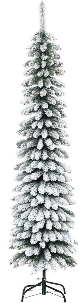 HOMCOM Kerstboom Kunststof, Metaal Ø46 x 180H cm Groen+Wit
