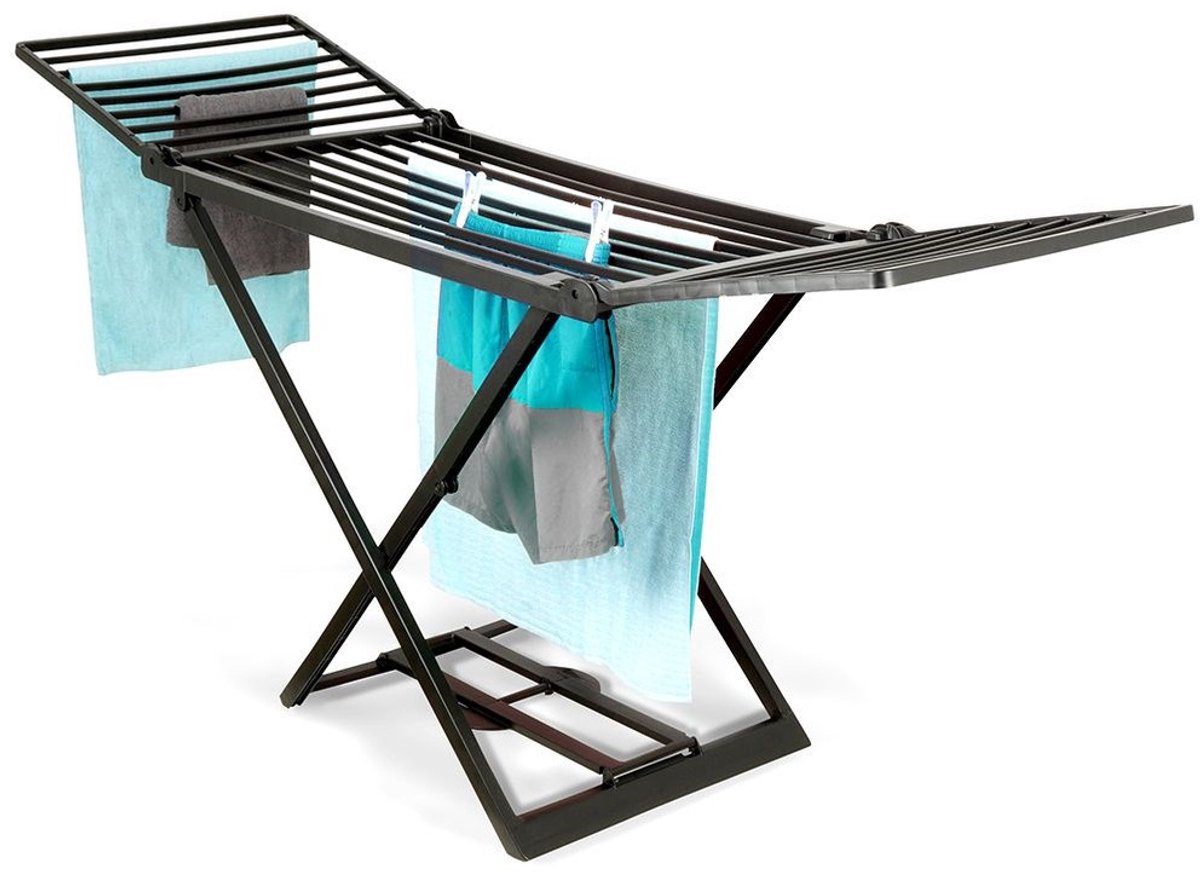 Droogrek Staand Zwart Opvouwbare XXL 208 cm - Droogtoren - Wasrek - Washanger