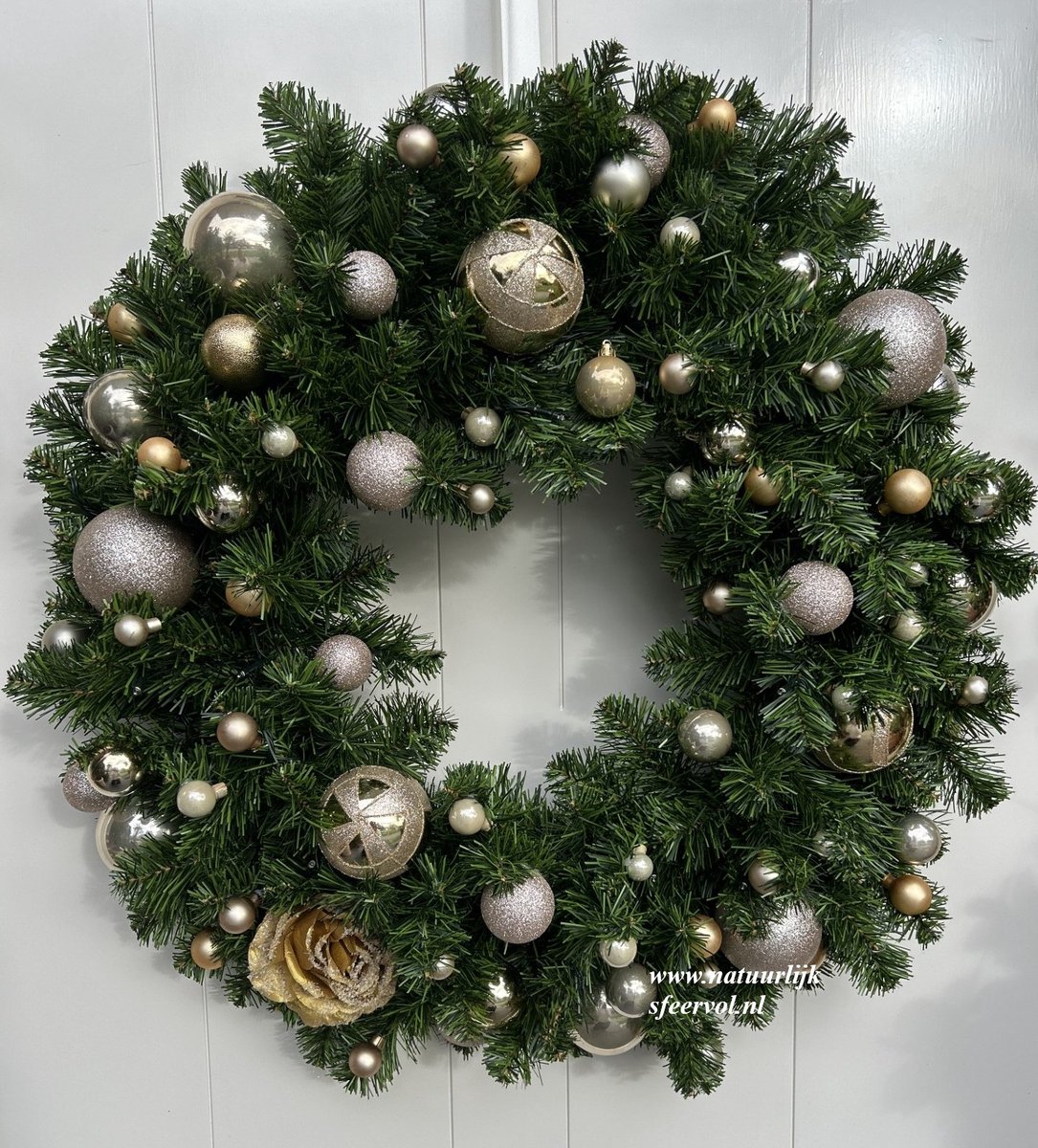 Kerstkrans met LED lampjes - warm wit - ø36 cm