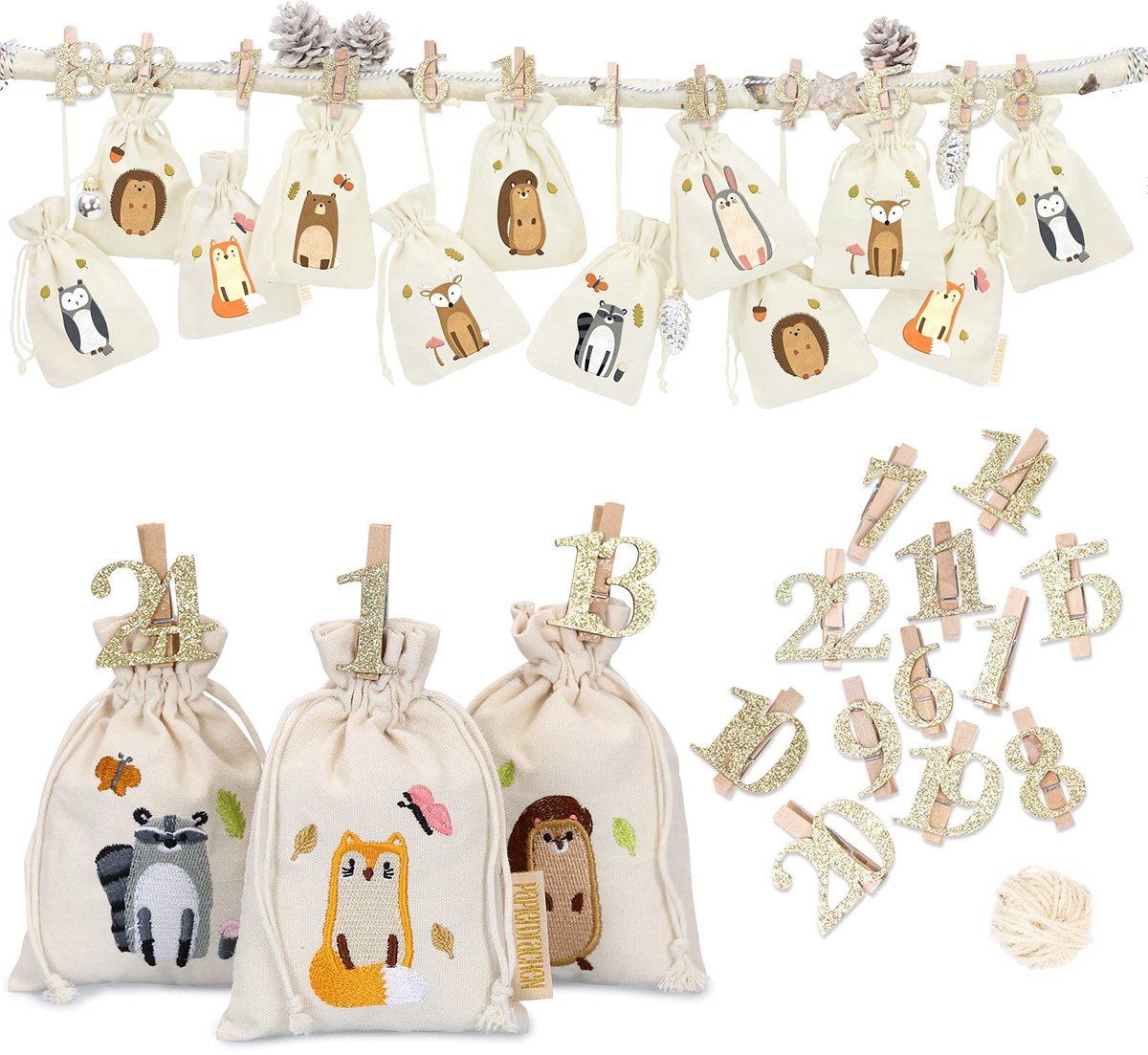 IMPERATORIS® Katoenen Tas - Draagtasje met Hengsels - Boodschappen voor Kinderen en Volwassenen - Stevige Kwaliteit - 24 Stuks - Naturel