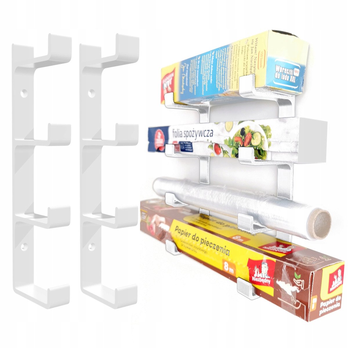 Keuken Organizer: Zelfklevende Opbergplank voor Bakpapier & Folie - Wit