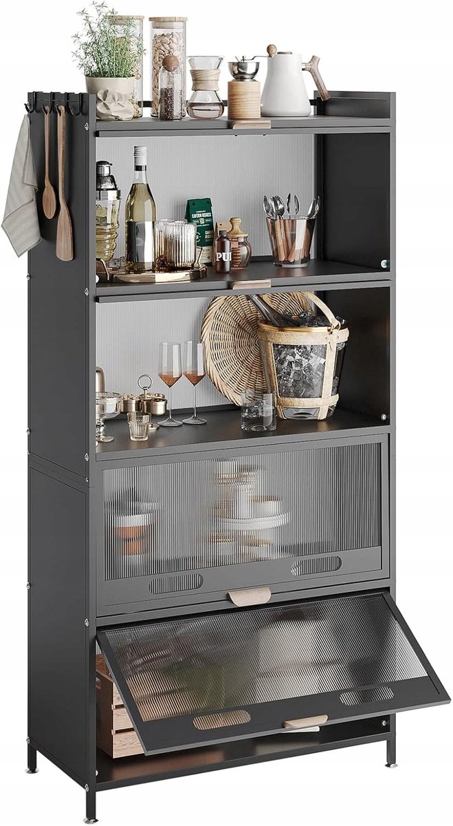 Keukenrek met Deuren - 4 Niveaus - Staand - Opbergruimte - 70x32x145cm