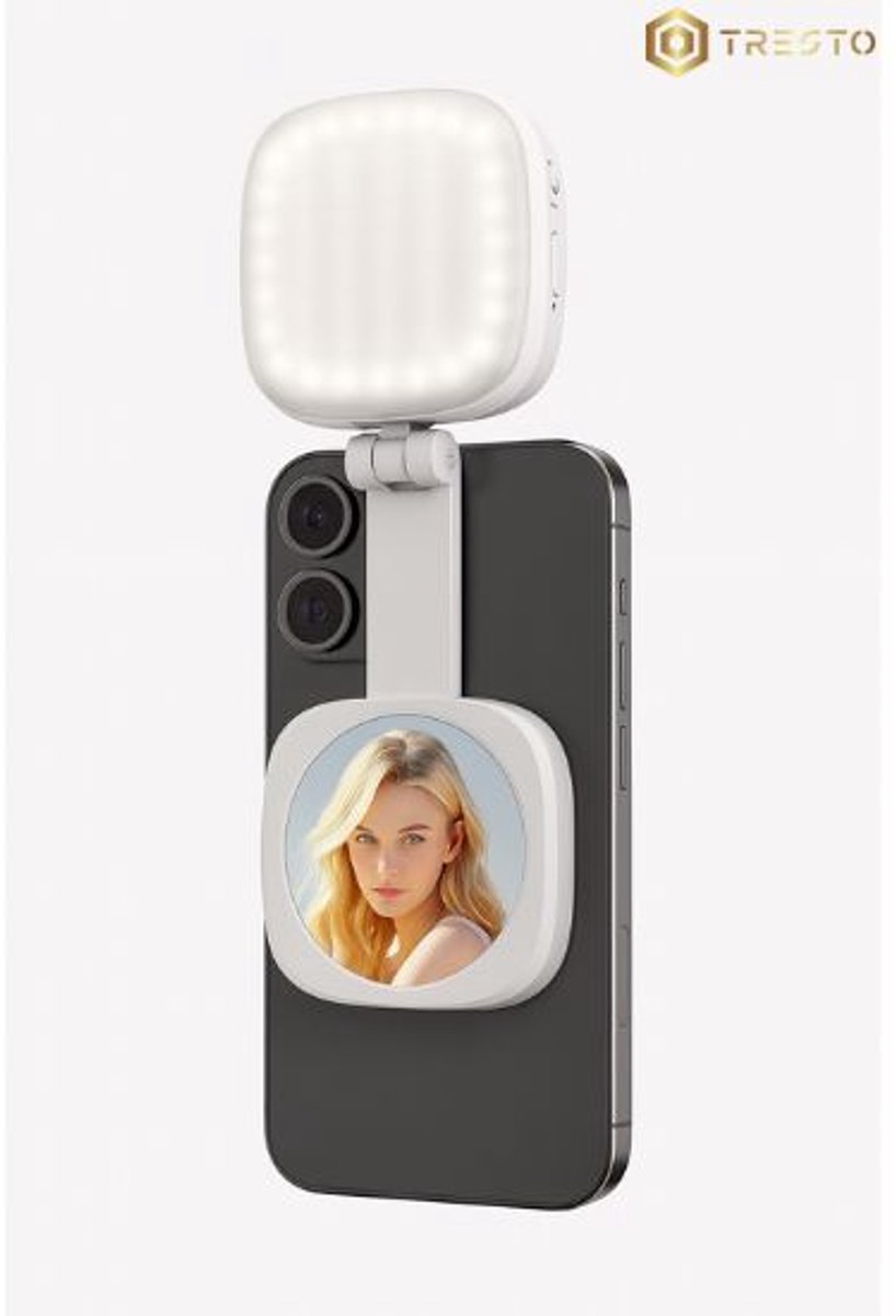 Draagbare Magnetische Selfielicht-Spiegel met Instelbare Helderheid voor Perfecte Foto’s & Make-up