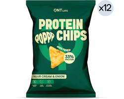 QNT Liife Protein Chips 12x50gr Sour Cream 7 Onion