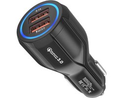 GELLDG Sigarettenaansteker - USB-autolader - Universele snellader - Stekker - 2 poorten - Geschikt voor smartphones, iOS- en Android-tablets, GPS, camera's