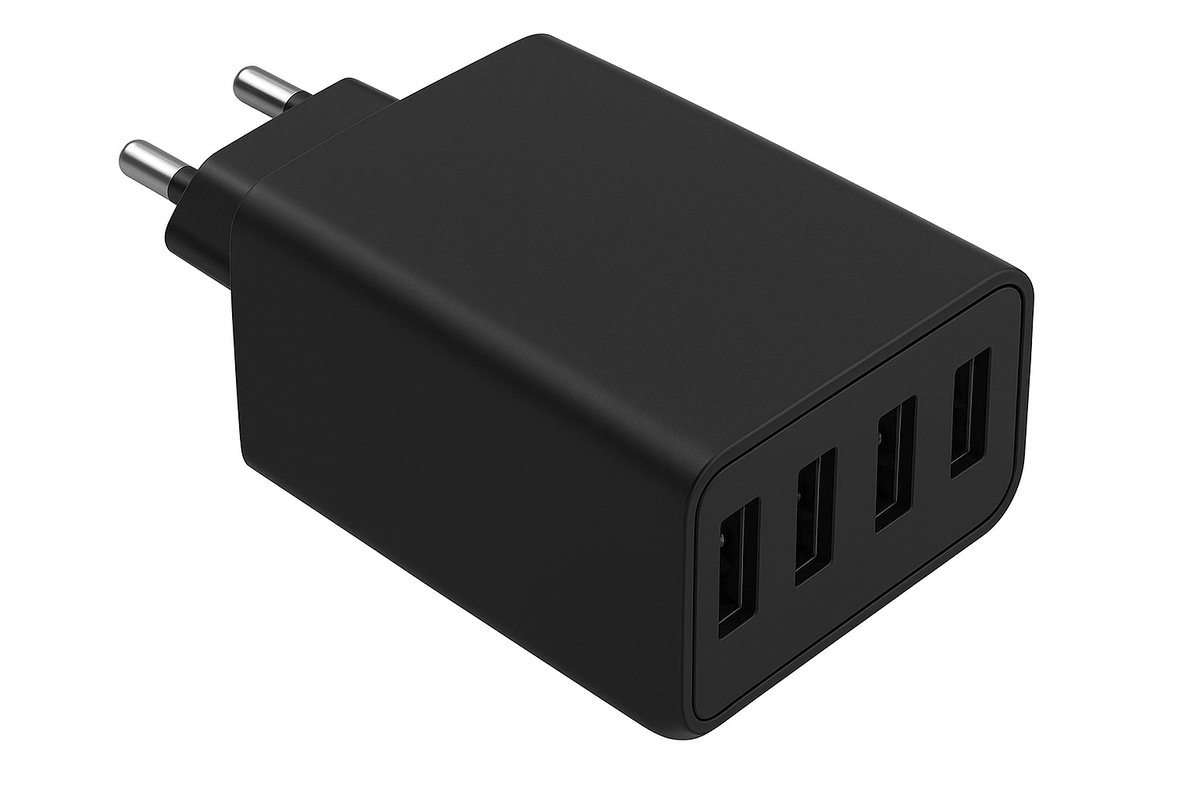 LOUZIR USB thuislader met 4 poorten - Smart IC - 5A / Zwart