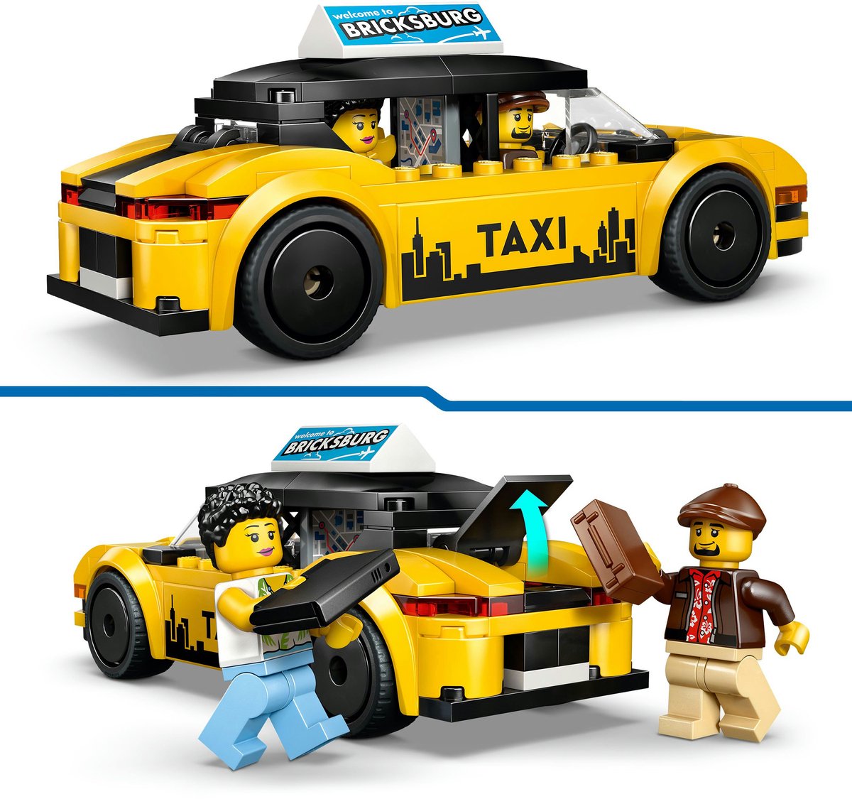 LEGO® City Gele Taxi - Modelautobouwset met 2 Minifiguren - Klassieke Speelgoedtaxi - 60487 — afbeelding 4