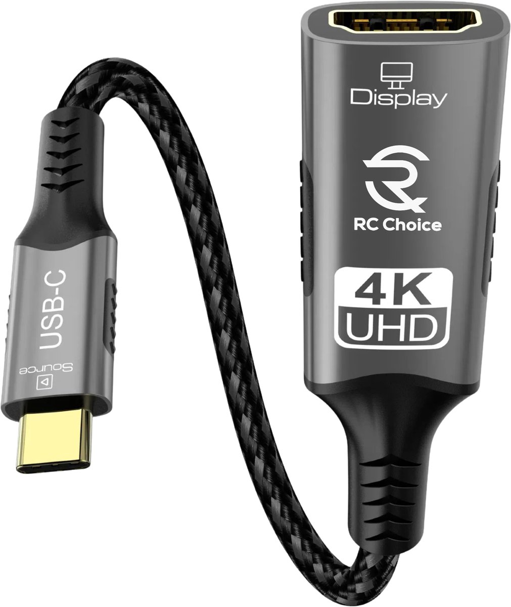 USB C naar HDMI Adapter Kabel - 4K 60Hz - Sterk en Flexibel Nylon