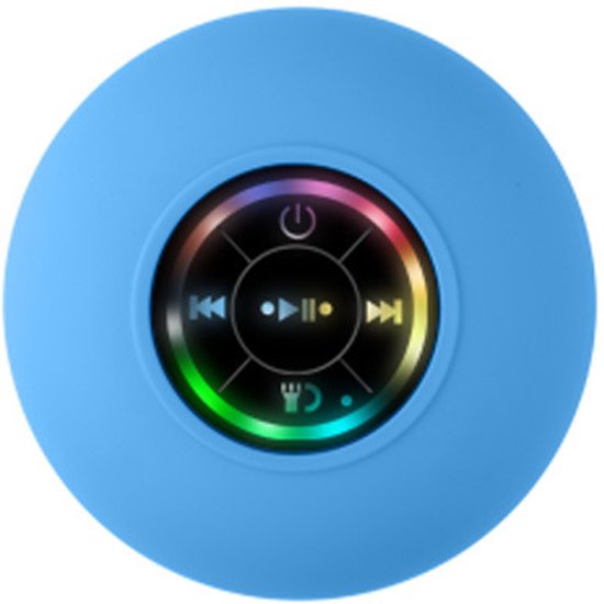 Waterdichte Bluetooth-luidspreker met grote zuignap, LED-licht, IPX7, voor badkamer, keuken en auto