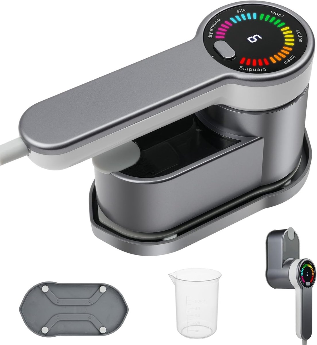 Draagbare stomer, 2-in-1 reisstrijkijzer voor kleding, draagbaar opvouwbaar stoomstrijkijzer, 1200 W, handheld kledingstomer met 120 ml watertank, stoomstrijkijzer, voor kleding en overhemden