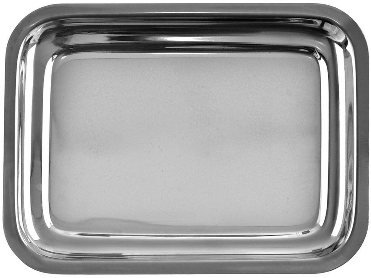 Orion - Serie - Roestvrijstalen Serveerplank - 21,5x16,5cm - Hoogglans - Zilver