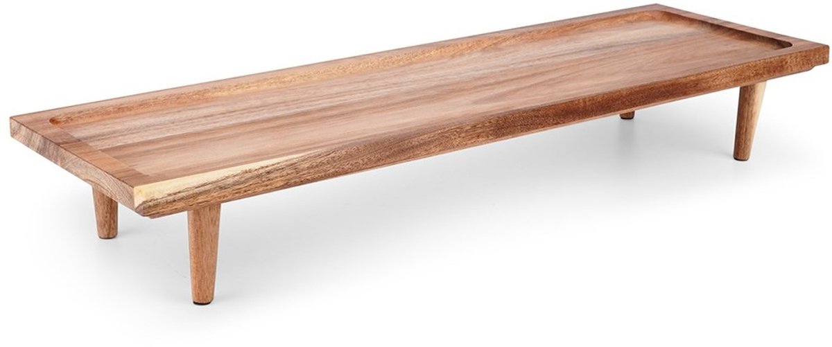 Excellent Houseware - Houten Serveerplank - 55x18 cm - Verhoogde Rand - Natuurlijke Kleur