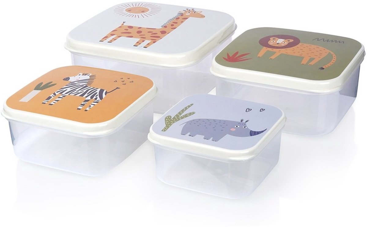 Voorraaddozen set van 4 voor kinderen - Broodtrommel