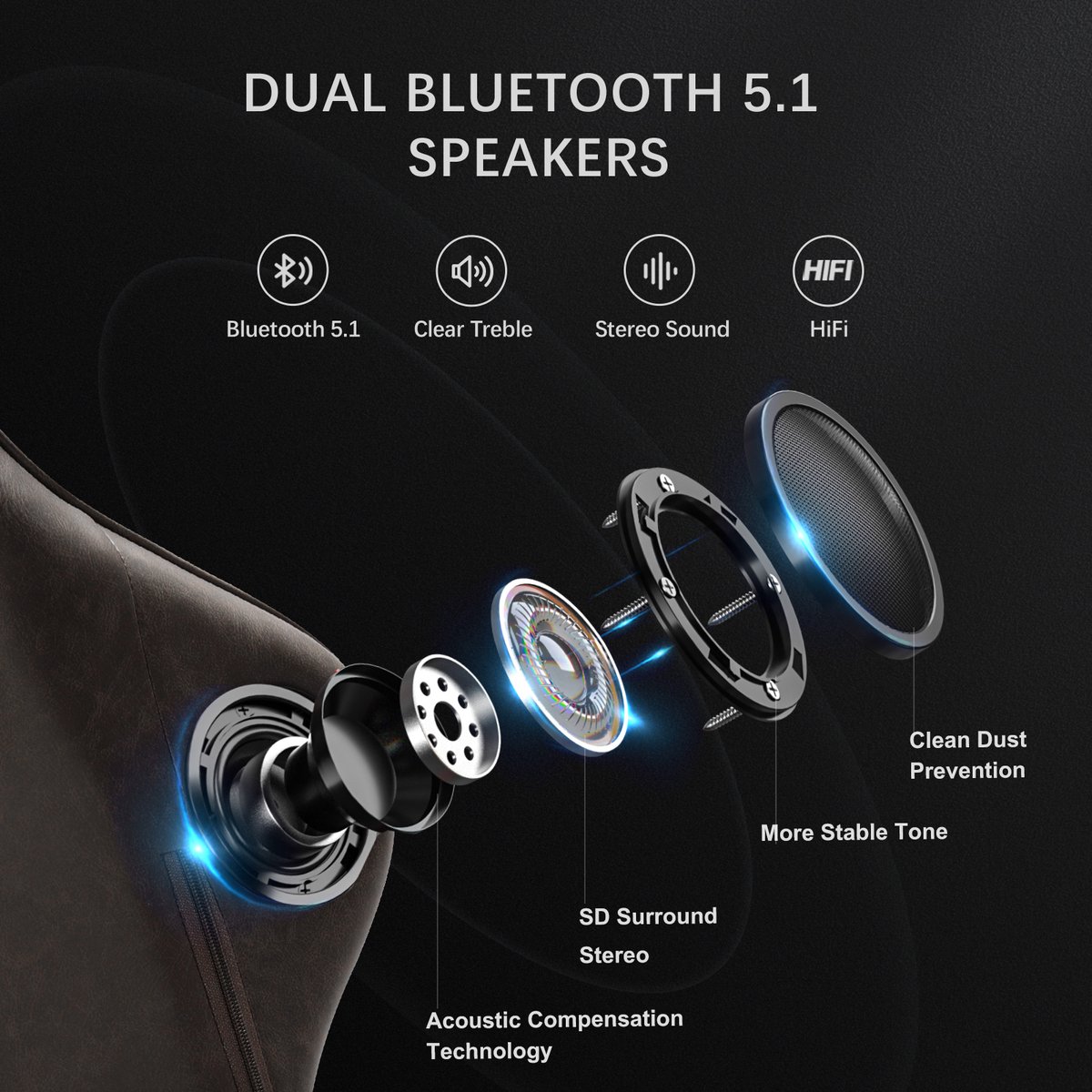 Leren game stoel, Ergonomische game stoel, bureau stoel met - afbeelding 2