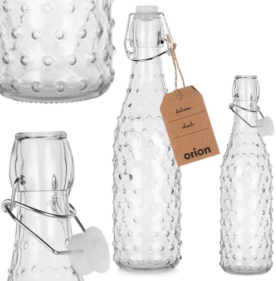 Orion - Glazen Fles - 500ml - Retro Ontwerp - Clip Sluiting - Transparant Glas van orion — afbeelding 3