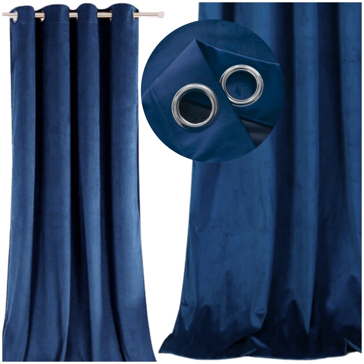 Luxe Velours Gordijn 140x250cm Donkerblauw - Gekocht
