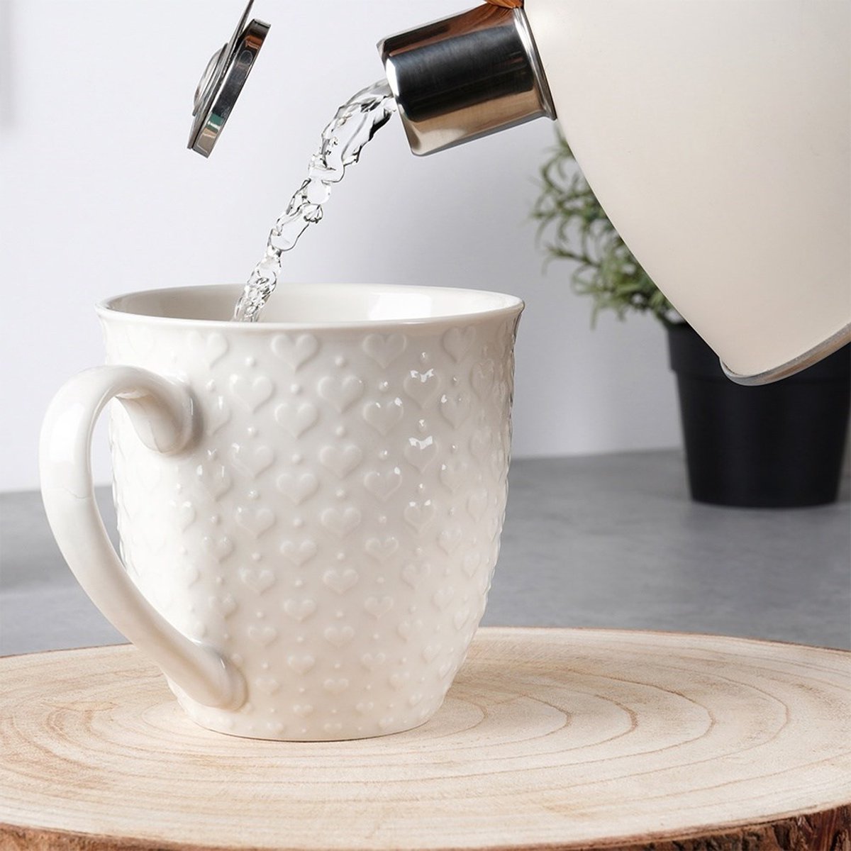 Grote Keramische Mok met Hartjes - 580 ml - Wit — cadeau in Wonen & Interieur - foto 7