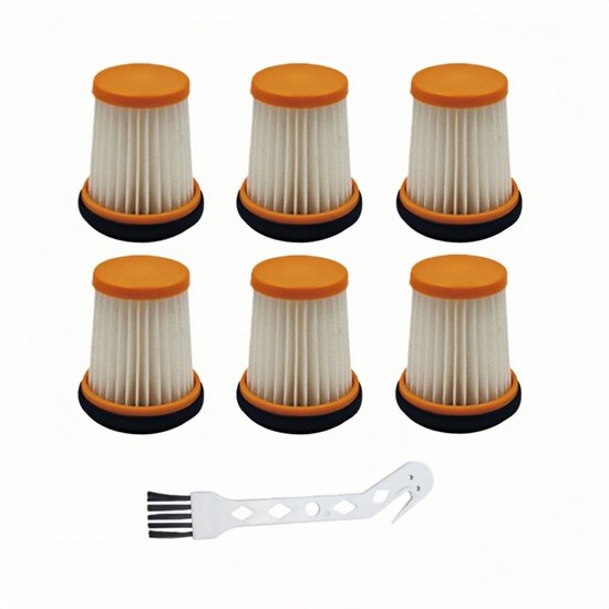 Filters - 6 Stuks - Geschikt voor Shark W1 WV200 WV201 WV205 WV220 Draadloze Stofzuiger - Vervanging Stofzuigerfilter - Met borstel