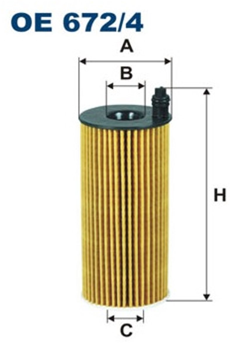 Filtron OE672/4 - Oliefilter - Filterinzet - Ø 52 mm - Hoogte 134 mm - Binnendiameter 19/21 mm