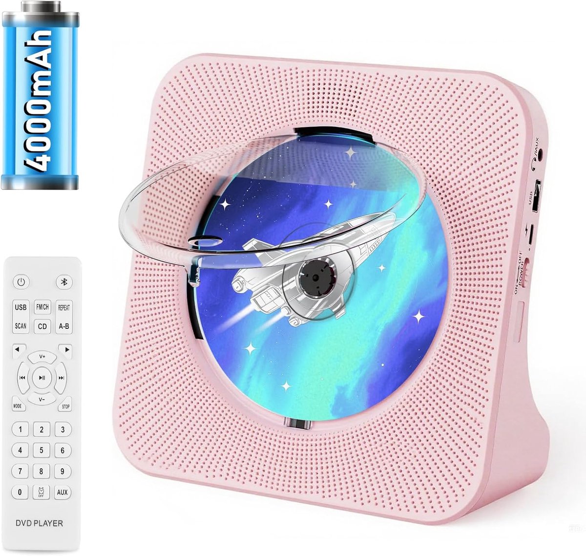 Draagbare CD Speler - Muziekspeler Accu - Muziek Luisteren Buiten - 4000 mAh Batterij