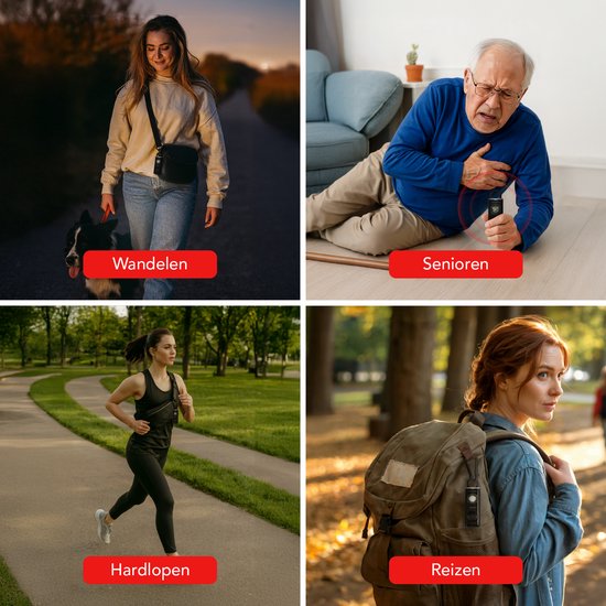 KIMO DIRECT Persoonlijk Alarm - Met Karabijnhaak - Alarm Sleutelhanger - Zelfverdediging - 130dB - Zwart