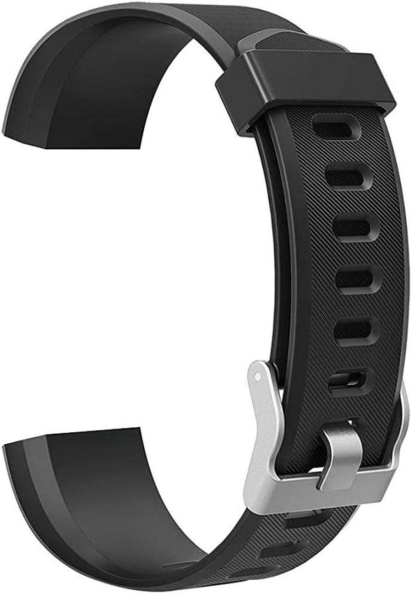 Allecta - Compatibele vervangende siliconen horlogeband voor ID115Plus HR Smartwatch - Zwart - Polsmaat 170 mm-225 mm