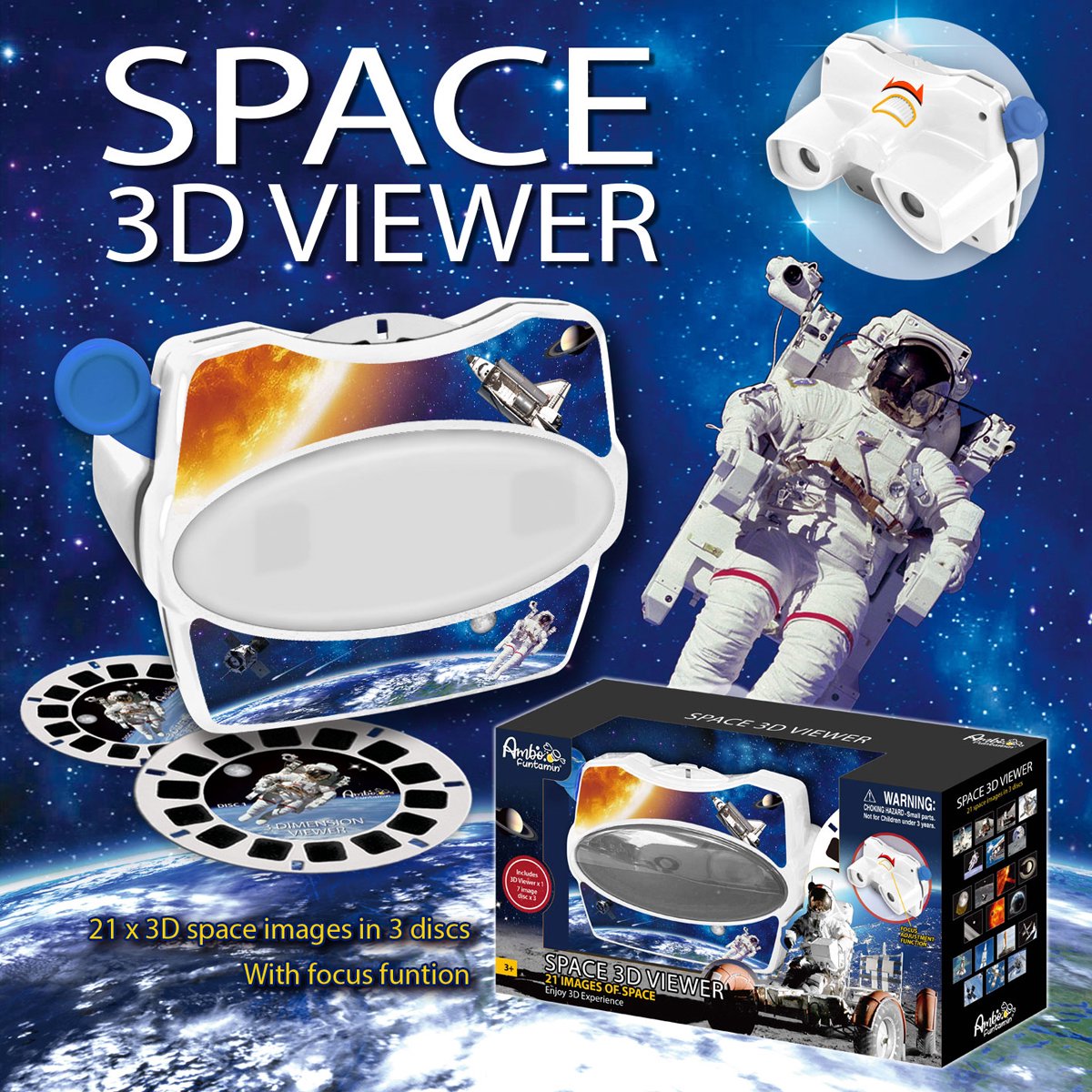 Ambo 3D Viewer speelgoed - Ruimte educatief karton grijs multicolor.