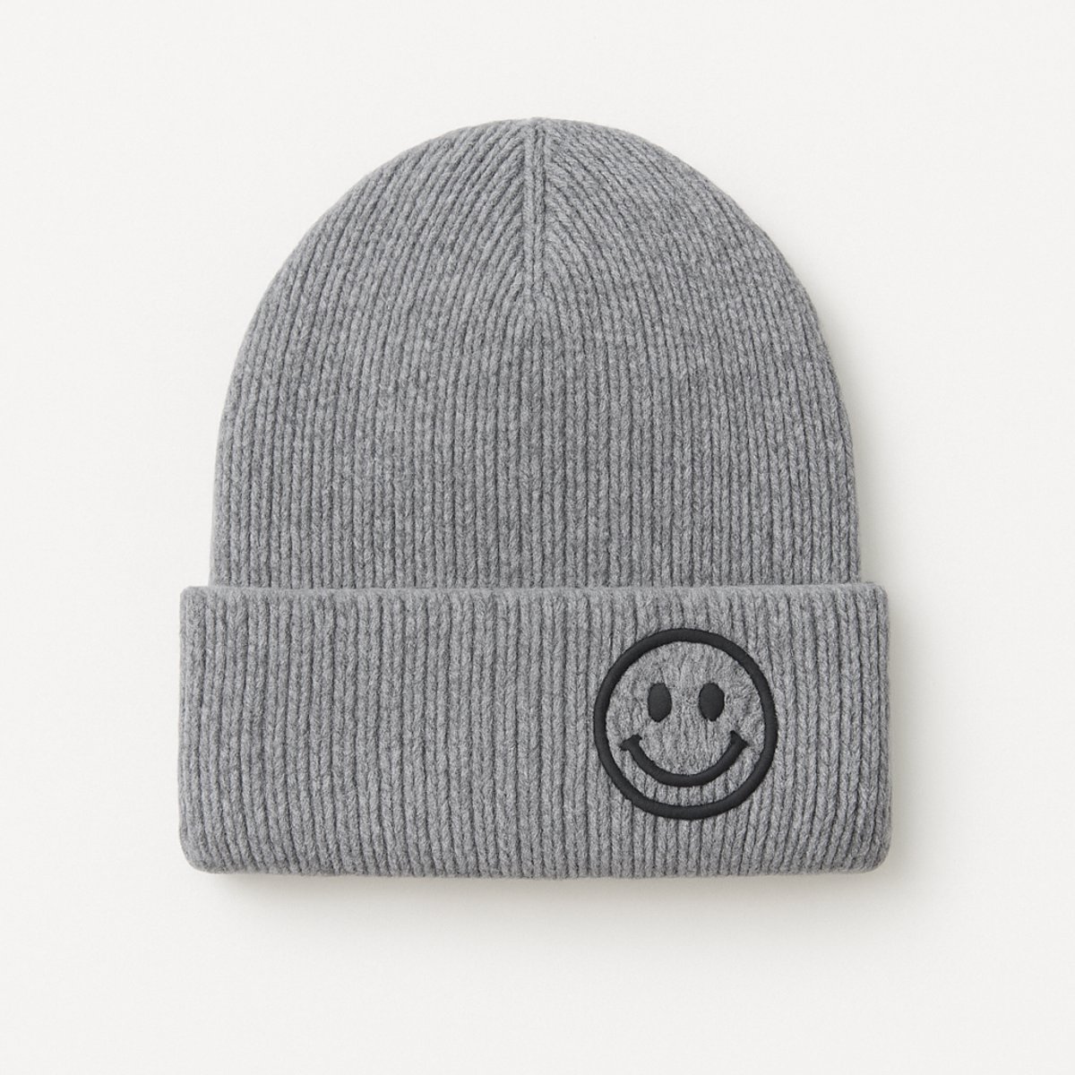 Hidzo Beanie - Muts - Smiley - Polyester - Grijs - Kindermuts