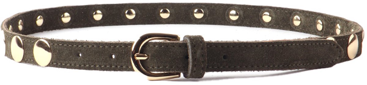 Giuliano Lederen Suede riem - Made in Italy - Dames - Olijfgroen