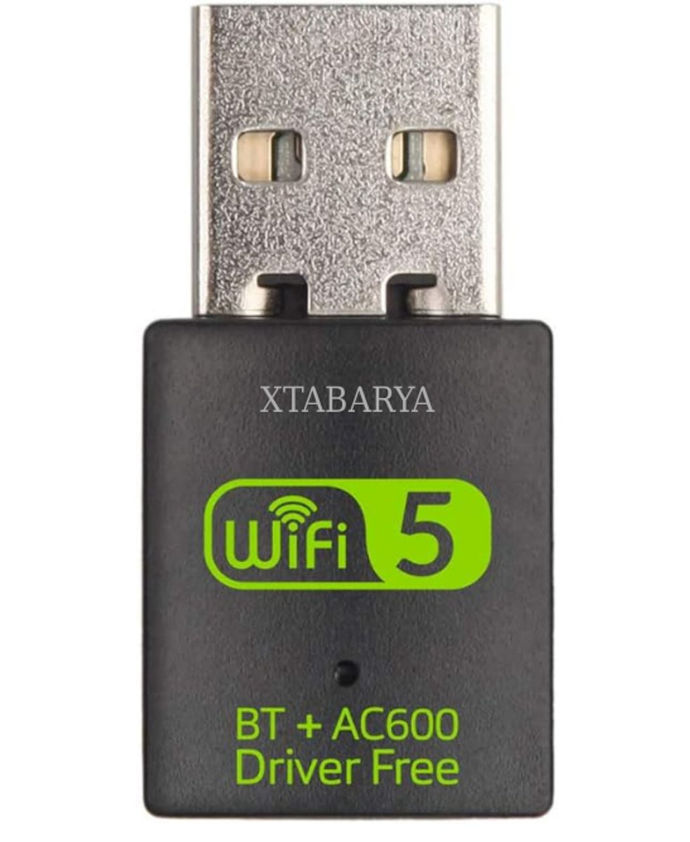 USB Bluetooth Dongle – Mini Dual-Band WiFi Adapter voor PC (600 Mbps, 2.4GHz / 5GHz). Compacte draadloze netwerkontvanger met Bluetooth-functionaliteit voor snel en stabiel internet.