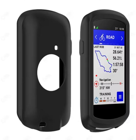 ONF beschermhoes + tempered glass screenprotector voor Garmin Edge 1040: siliconen hoes, 9H tempered glass screenprotector met reinigingskit en stofstickers — afbeelding 2
