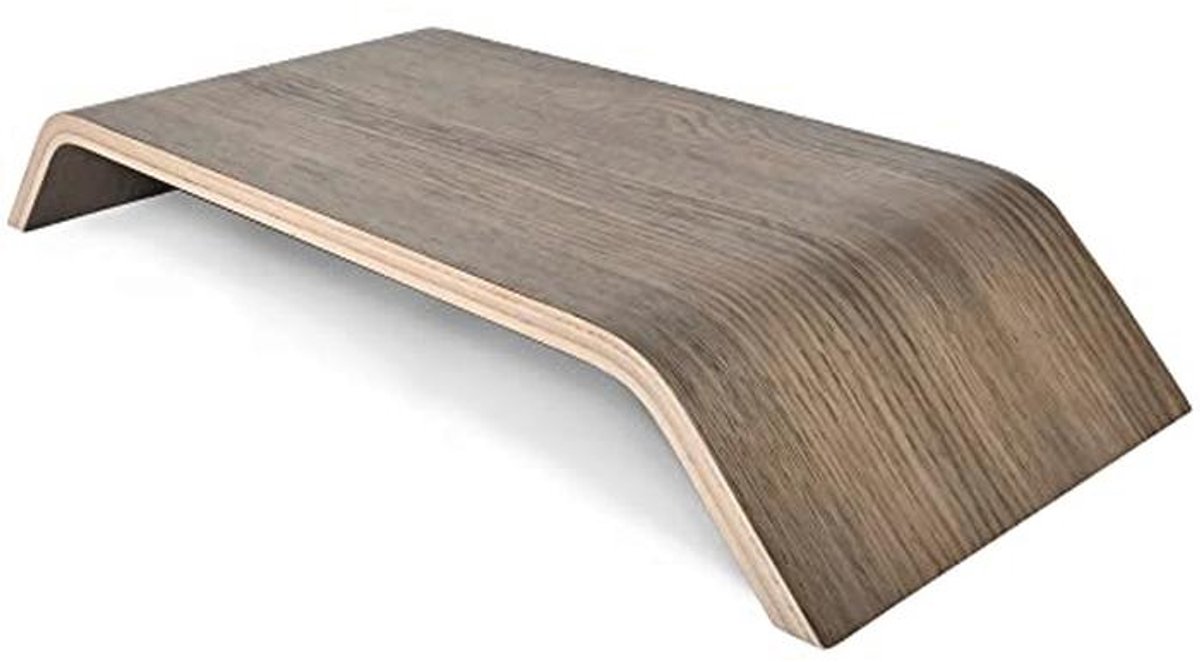 Robuuste houten tv- en laptopstandaard in Scandinavische stijl
